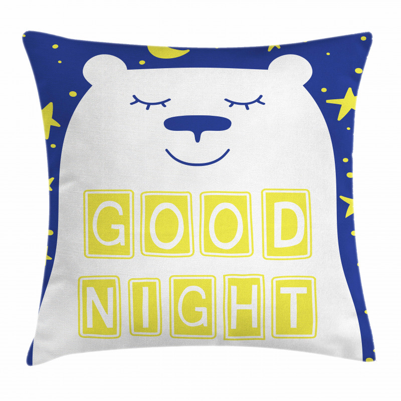 Polar Bear Night Text Pillow Cover