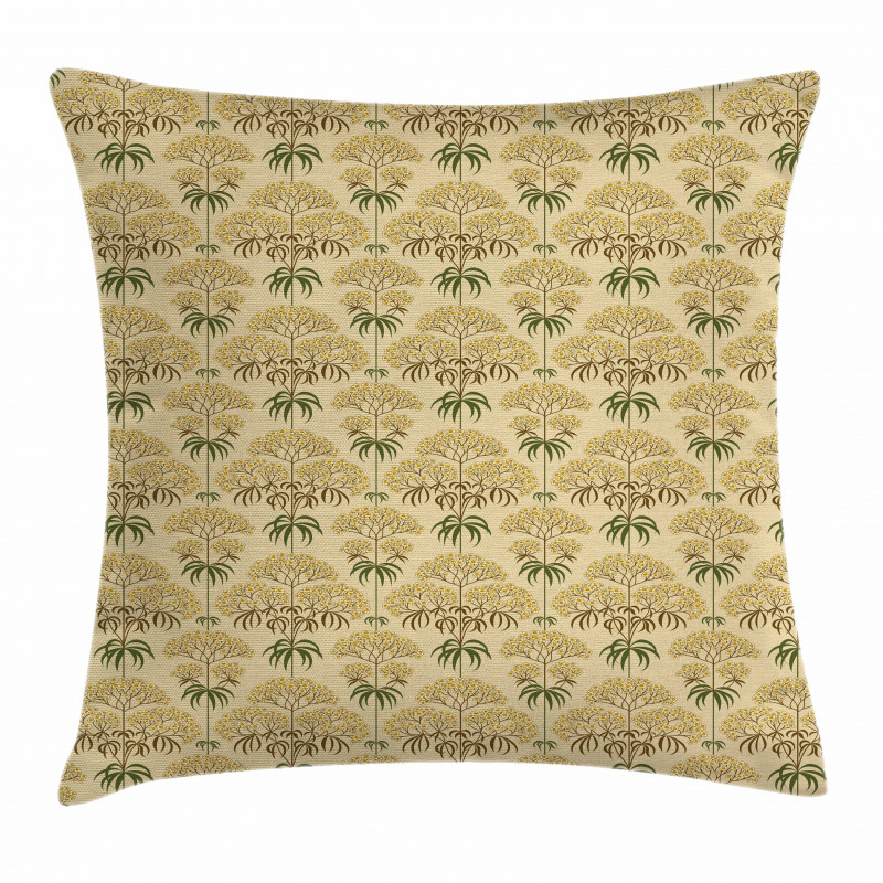 Retro Flowers and Leaves Pillow Cover