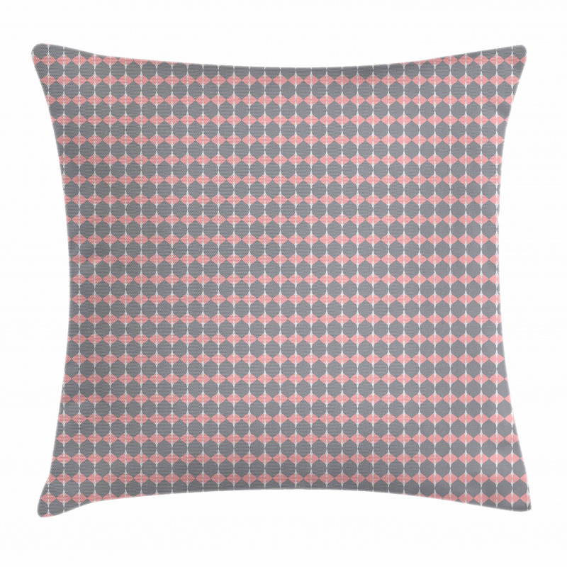 Round Edged Pink Rhombus Pillow Cover