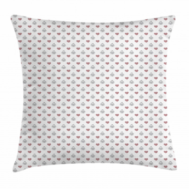 Hearts Built-in Pomegranate Pillow Cover