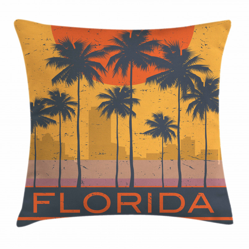 Florida Coast Grunge Pillow Cover