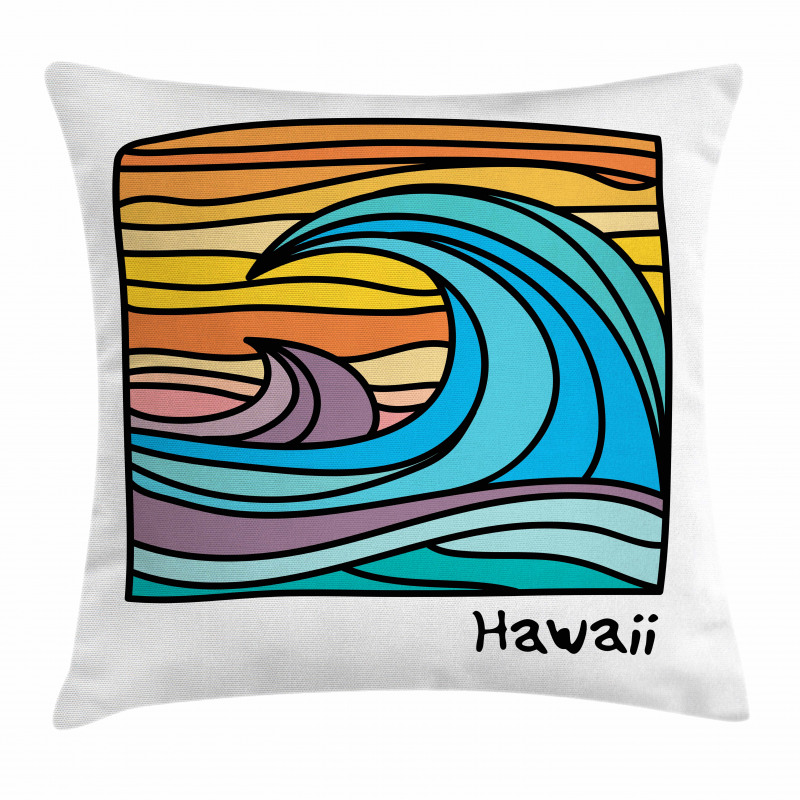 Abstract Ocean Waves Art Pillow Cover