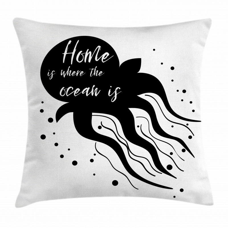 Jellyfish Silhouette Pillow Cover