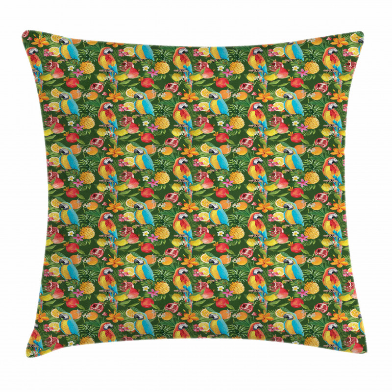 Parrots and Pomegranate Pillow Cover