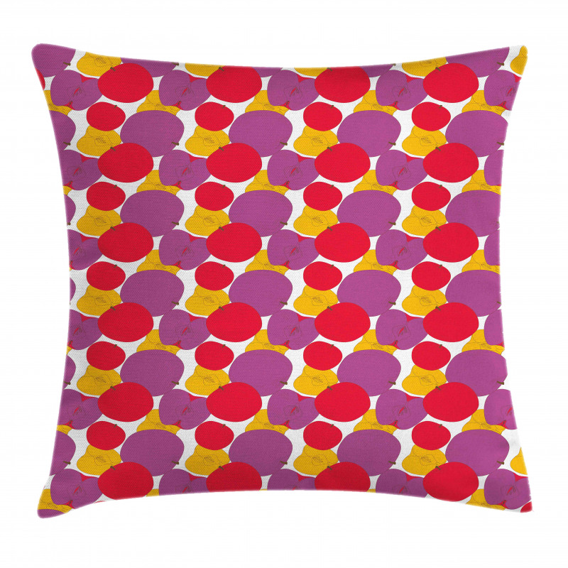 Colorful Drawing of Fruit Pillow Cover