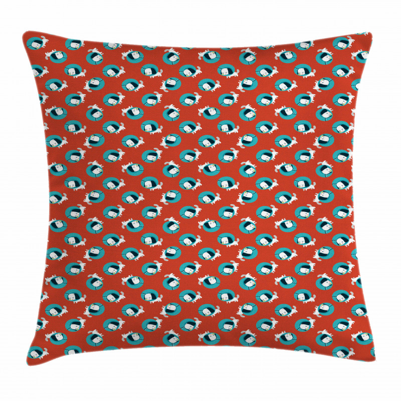 Dogs with Elizabethan Collars Pillow Cover