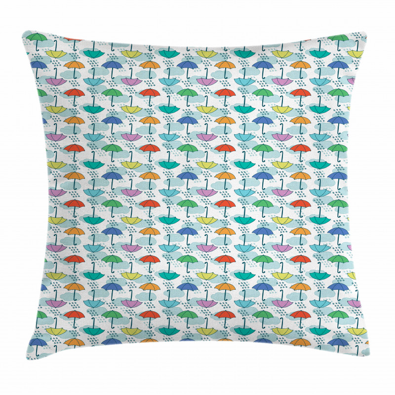 Parasol Pattern in Rain Pillow Cover
