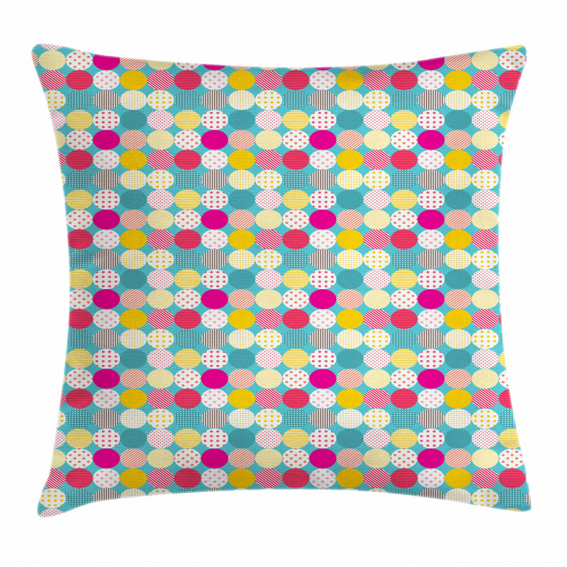 Polka Dots with Stripes Pillow Cover