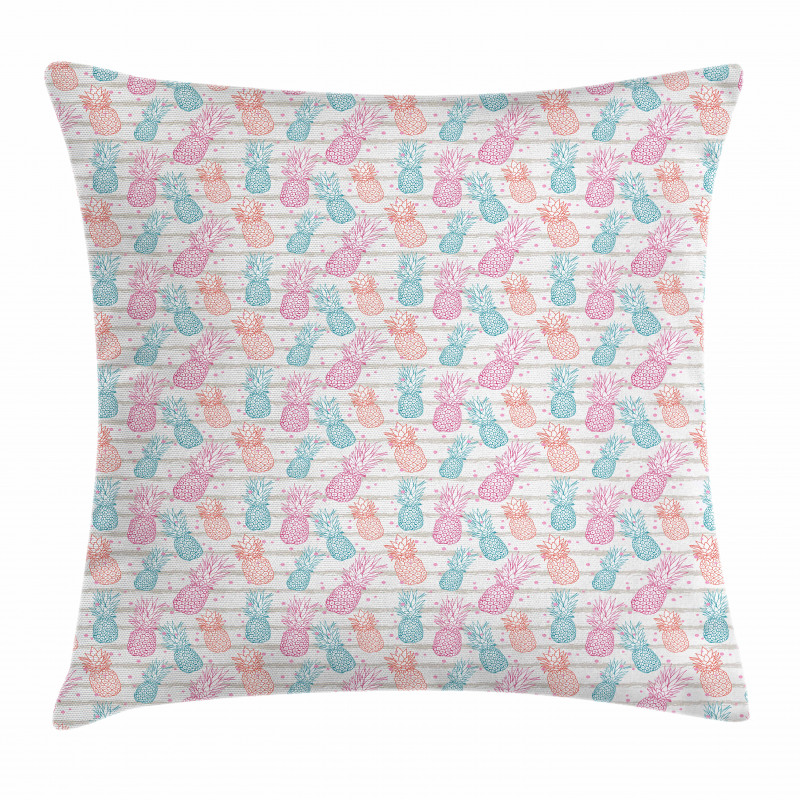 Colorful Pineapple Sketch Pillow Cover