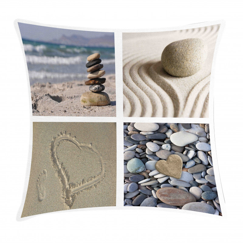 Sand and Pebbles Collage Pillow Cover