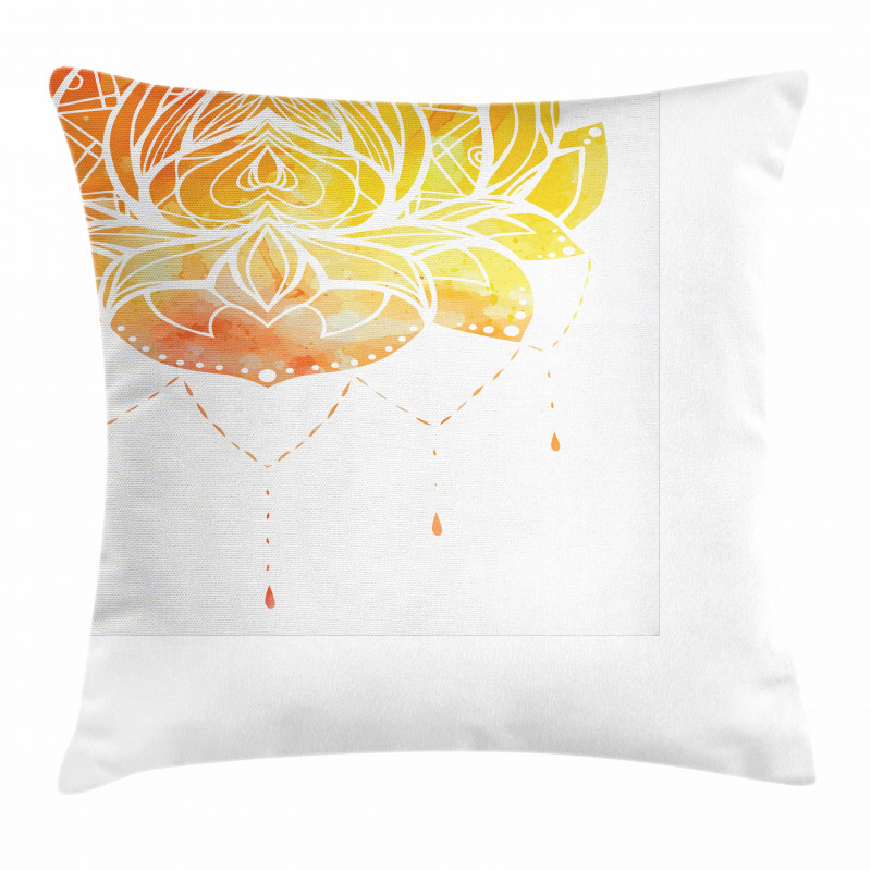 Lotus Flower in Boho Pattern Pillow Cover