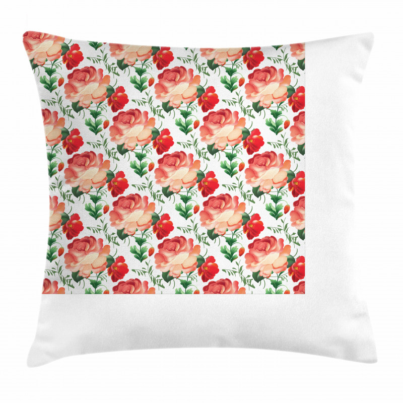 Traditional Russian Roses Pillow Cover