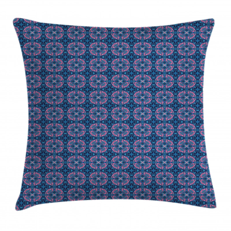 Floral Paisley Pink Blue Pillow Cover