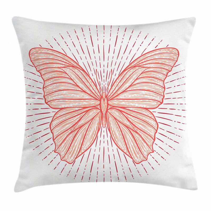 Butterfly Doodle Sunburst Pillow Cover