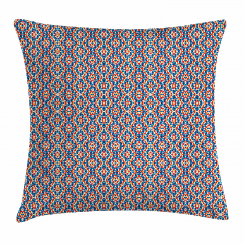 Vivid Ornament with Zig Zags Pillow Cover