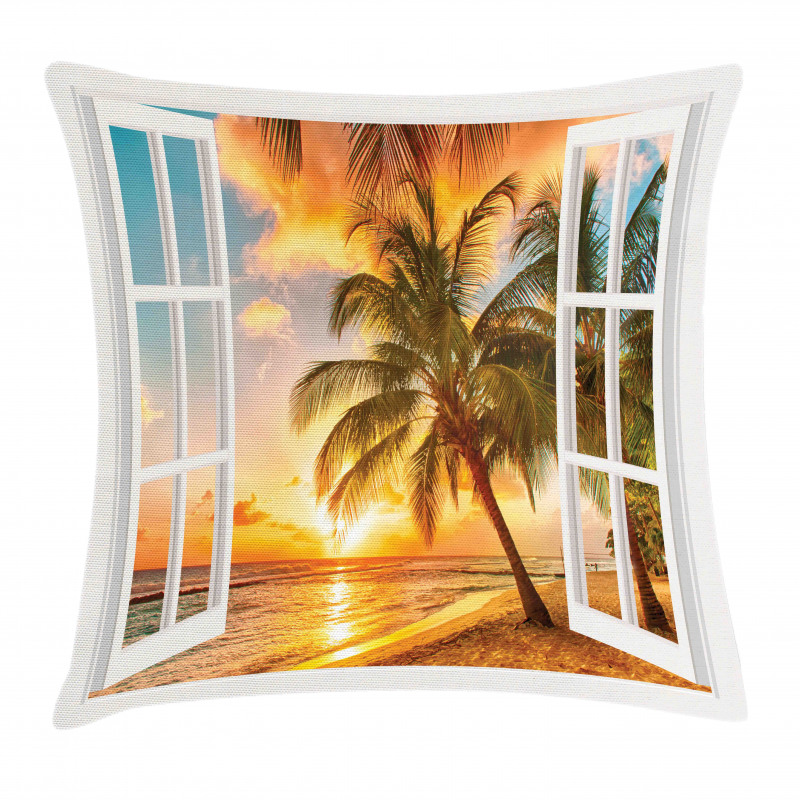 Sea Ocean Palms Scenery Pillow Cover