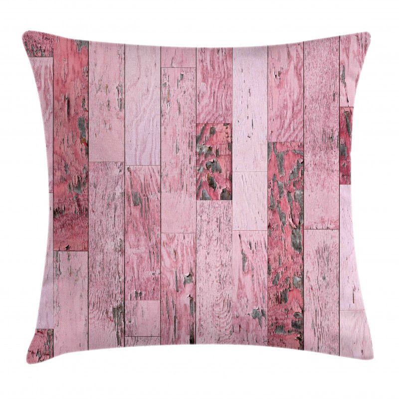 Pink Toned Rustic Planks Pillow Cover