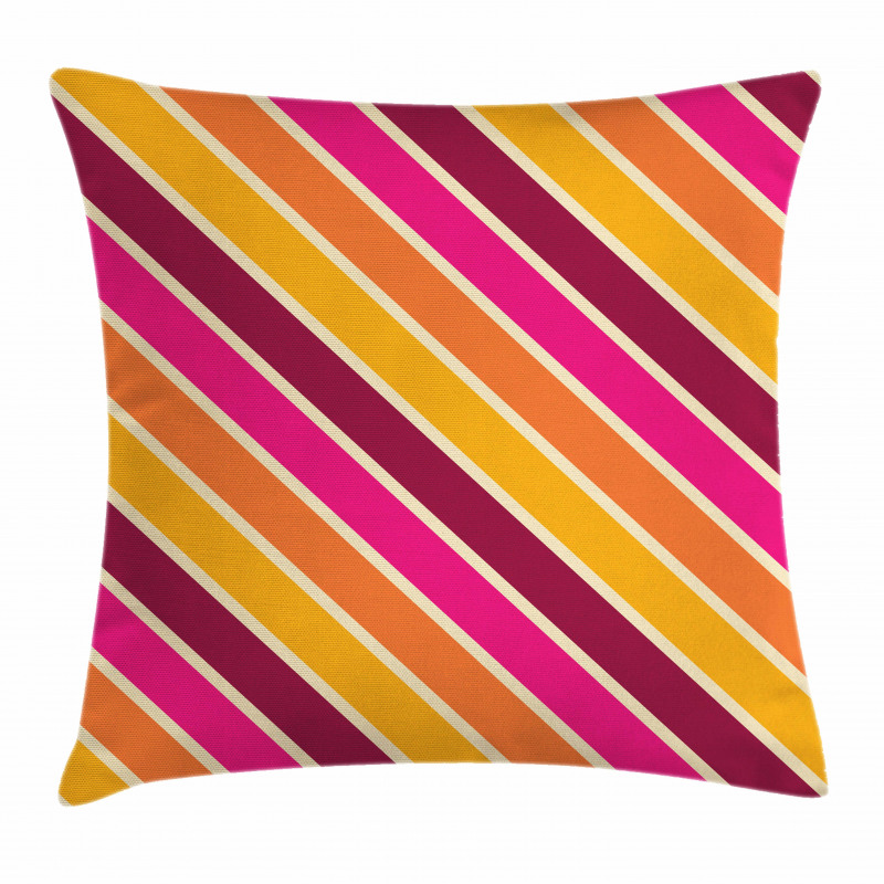 Angled Retro Style Lines Pillow Cover