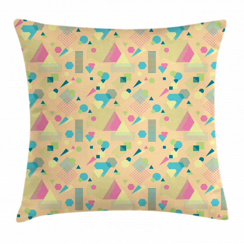 Memphis Style Triangle Lines Pillow Cover