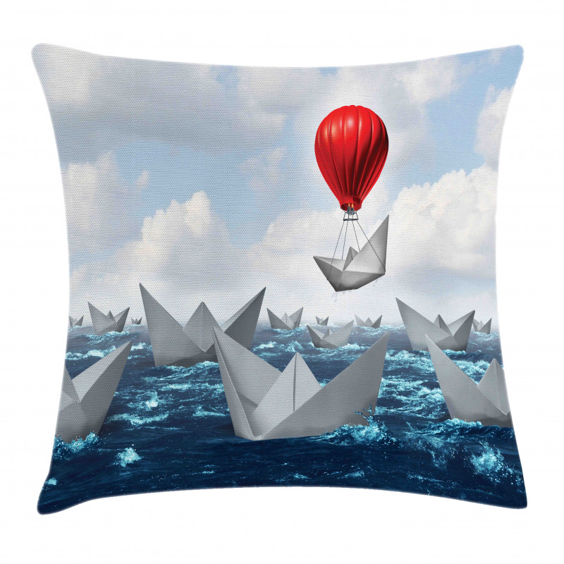 Paper Boats and Balloon Pillow Cover