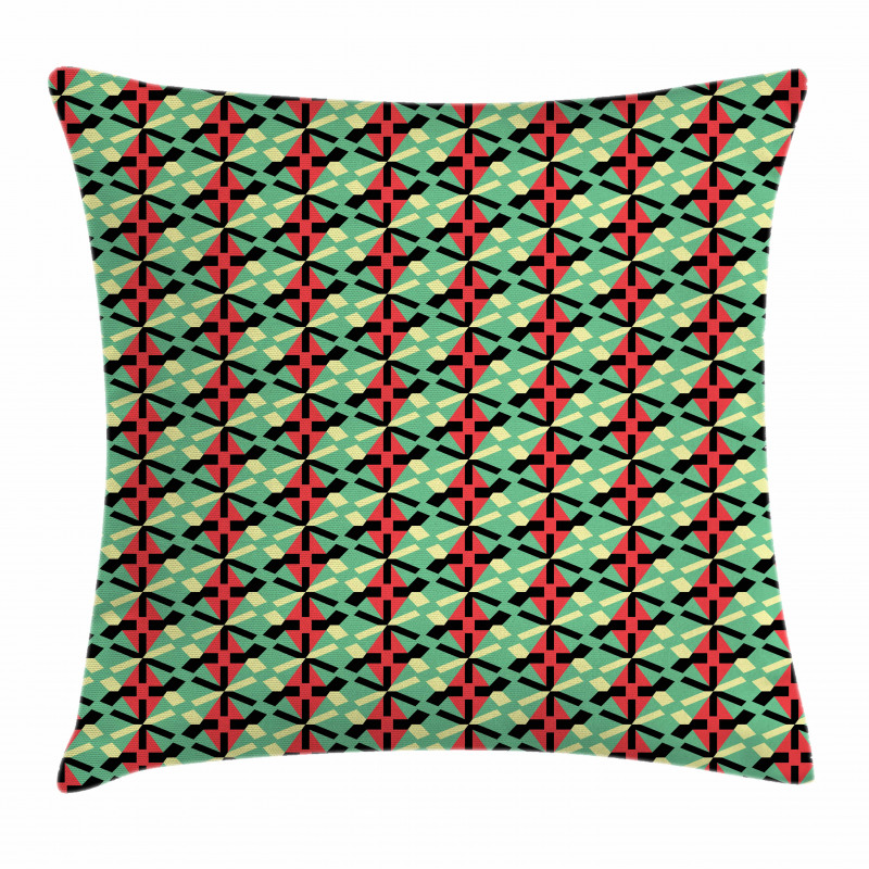 Rhombus and Dashed Lines Pillow Cover