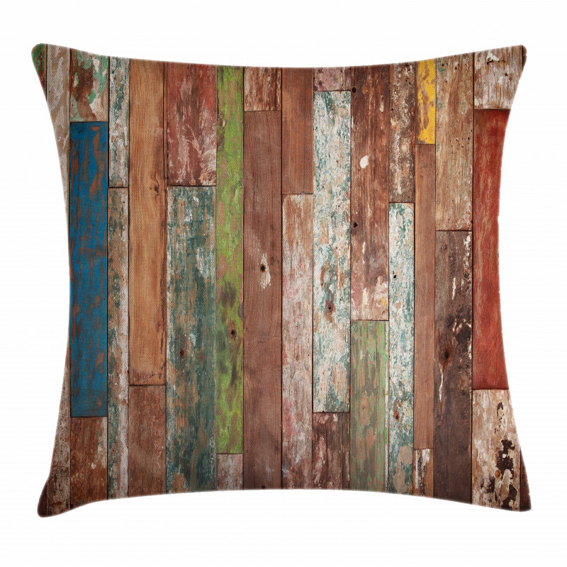 Grunge Style Planks Design Pillow Cover