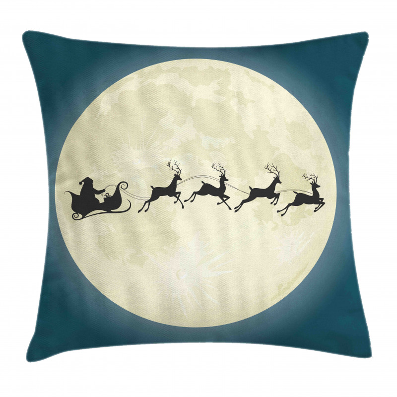 Santa Claus Silhouette Pillow Cover