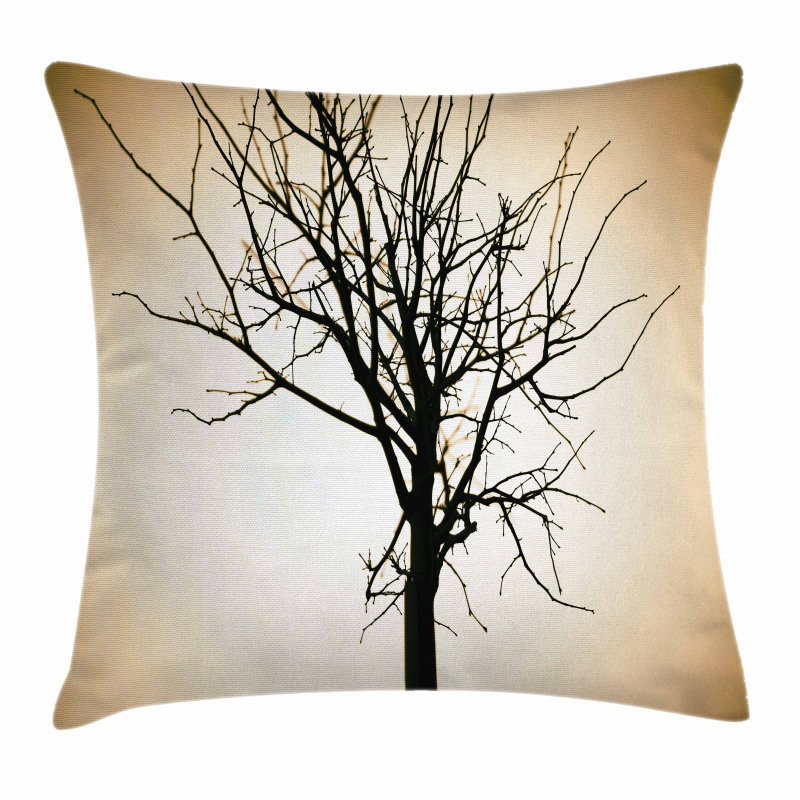 Barren Tree on Ombre Pillow Cover