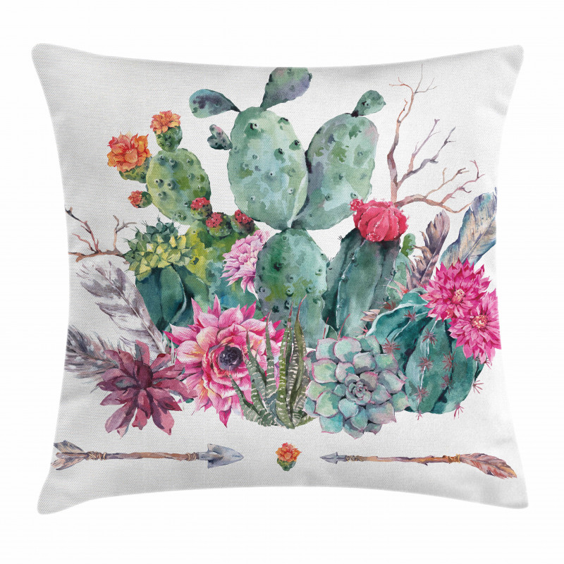 Bouquet in Boho Style Arrow Pillow Cover