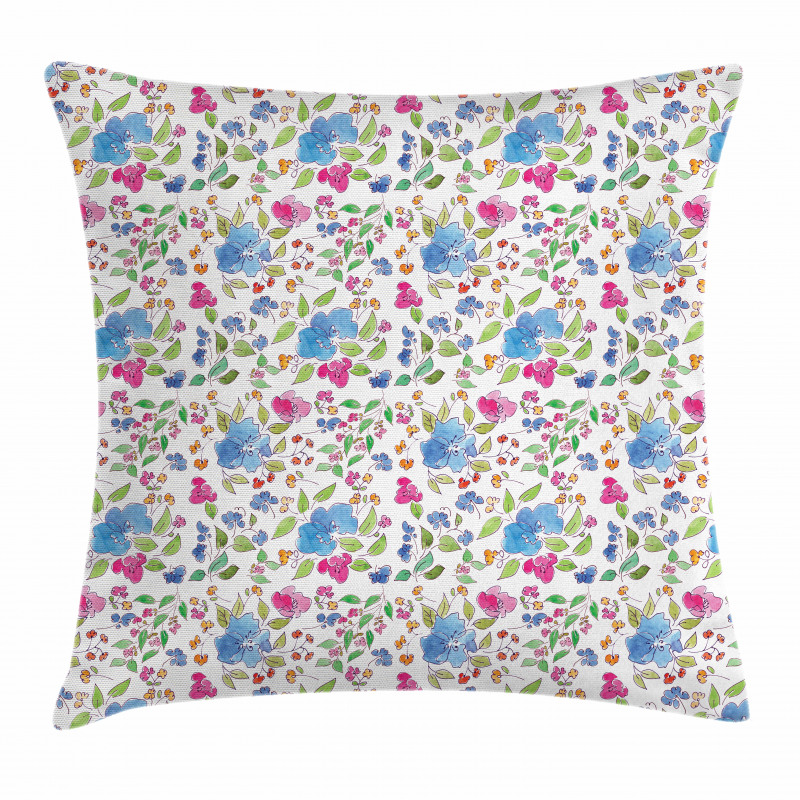 Hand Drawn Flowers Simple Pillow Cover