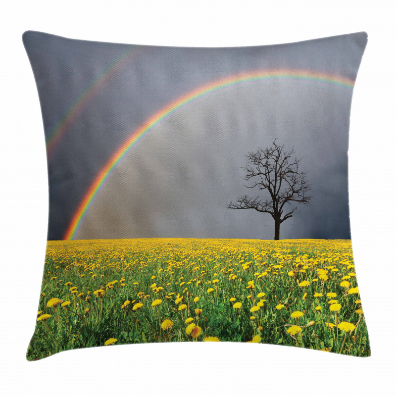Dandelion Field and Tree Pillow Cover