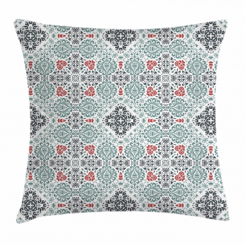 Floral Elements Curlicues Pillow Cover