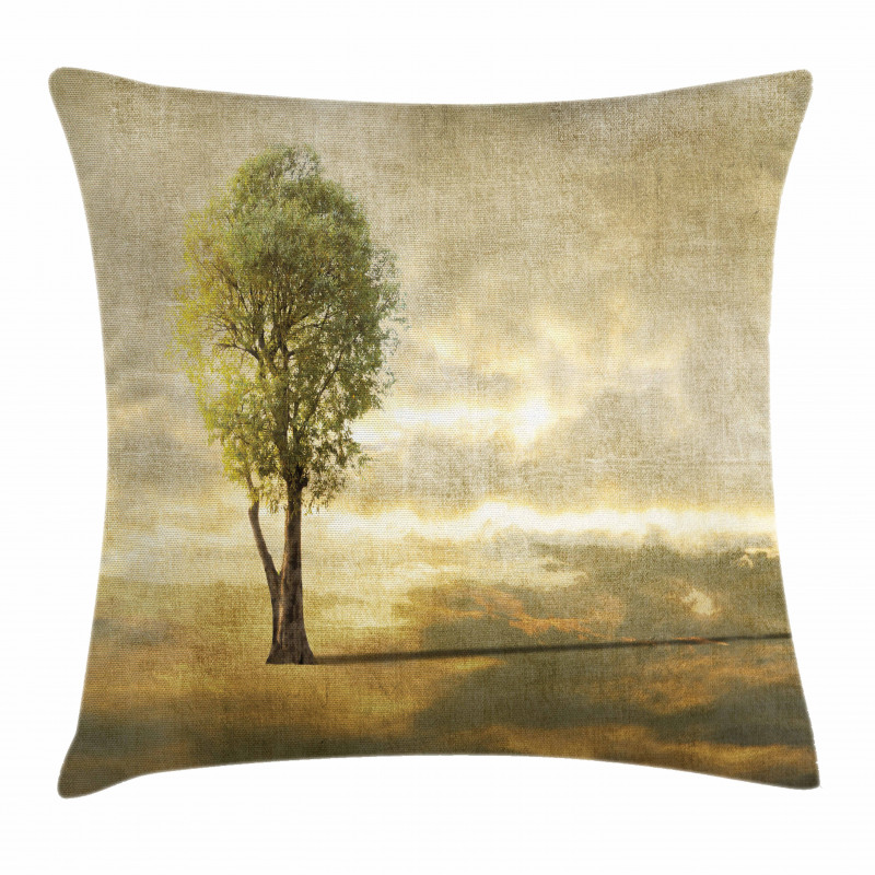 Lonely Tree in Beige Tones Pillow Cover