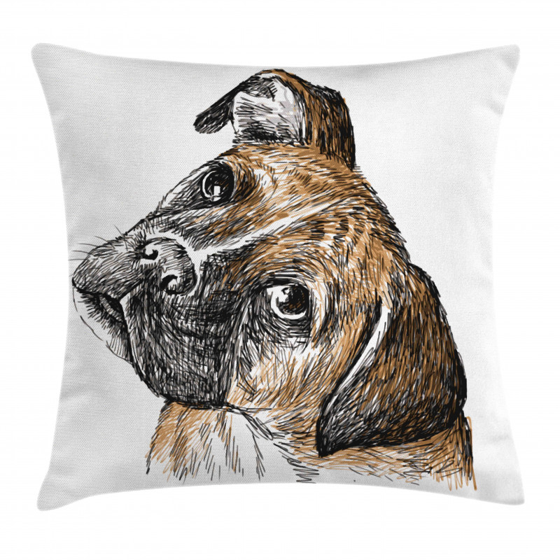 Sketchy Furry Puppy Pet Pillow Cover