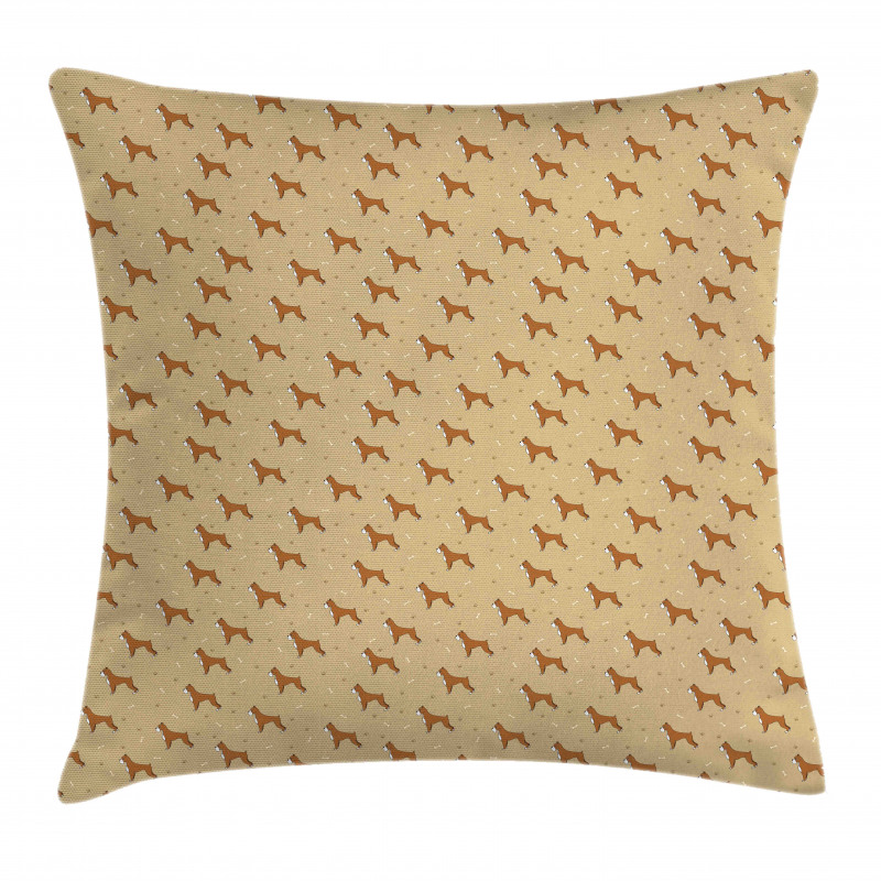 Brown Cartoon Puppies Pillow Cover