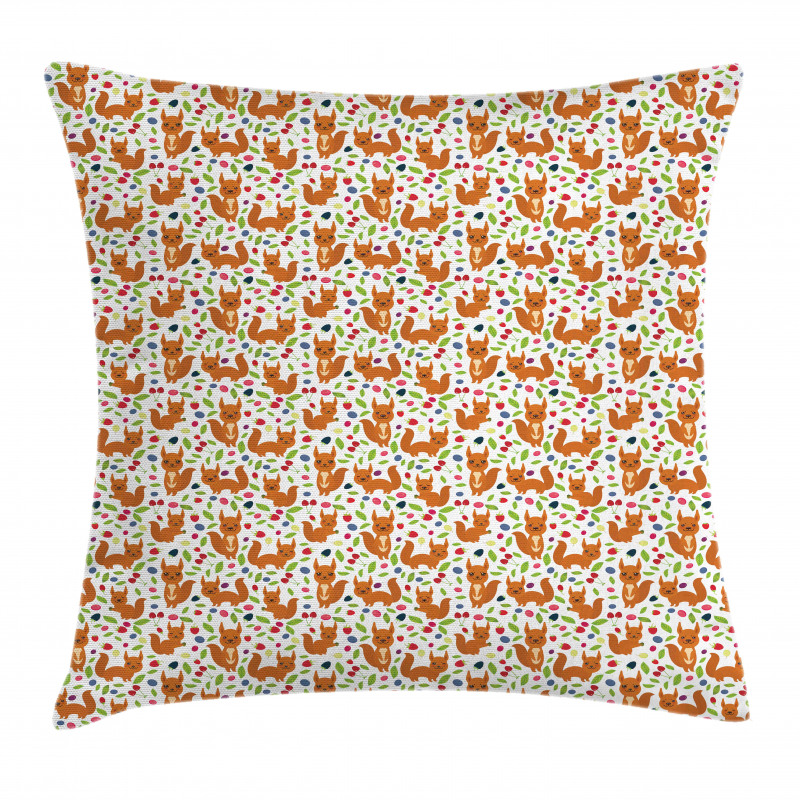 Exotic Berries Leaves Pillow Cover