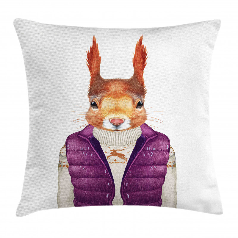 Animal down Vest Sweater Pillow Cover