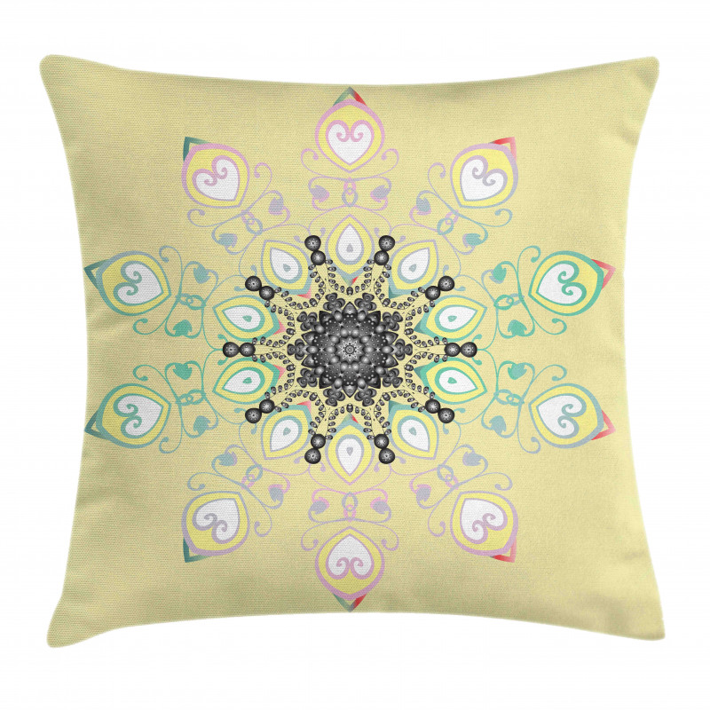 Round Whimsical Background Pillow Cover