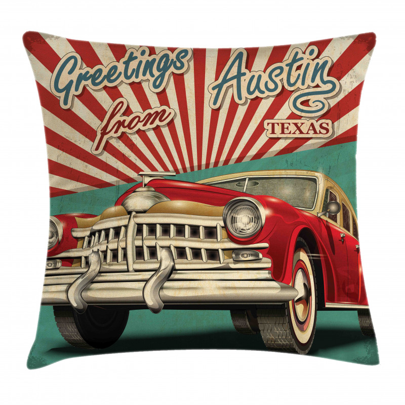 Retro American Classical Car Pillow Cover