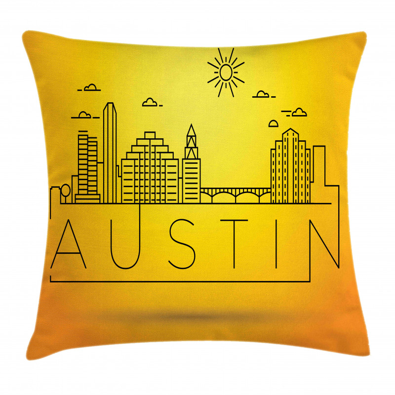 Minimal Texas Linear Skyline Pillow Cover