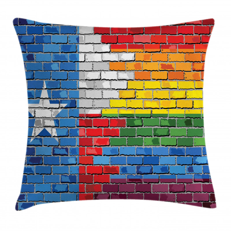 Brick Wall Grungy Texas Town Pillow Cover