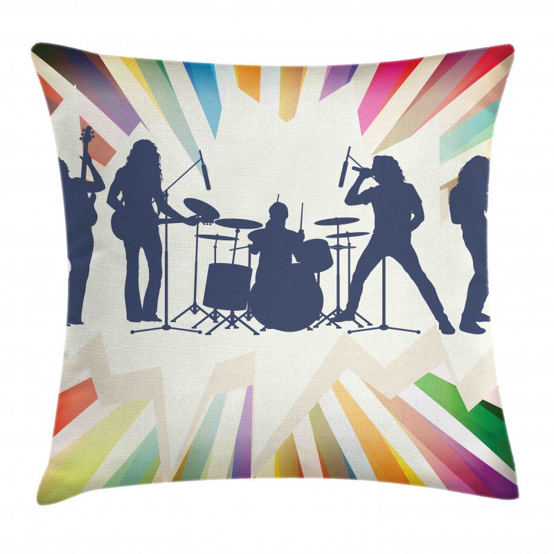 Rock Band 80s Hairstyle Music Pillow Cover