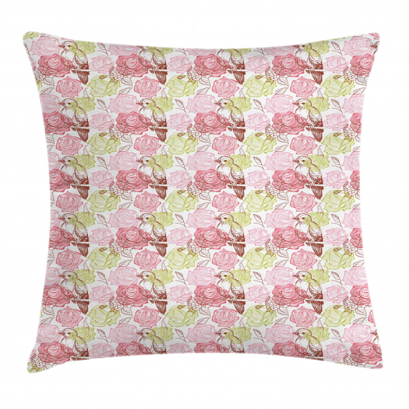 Rose Bouquetnd SakurTree Pillow Cover