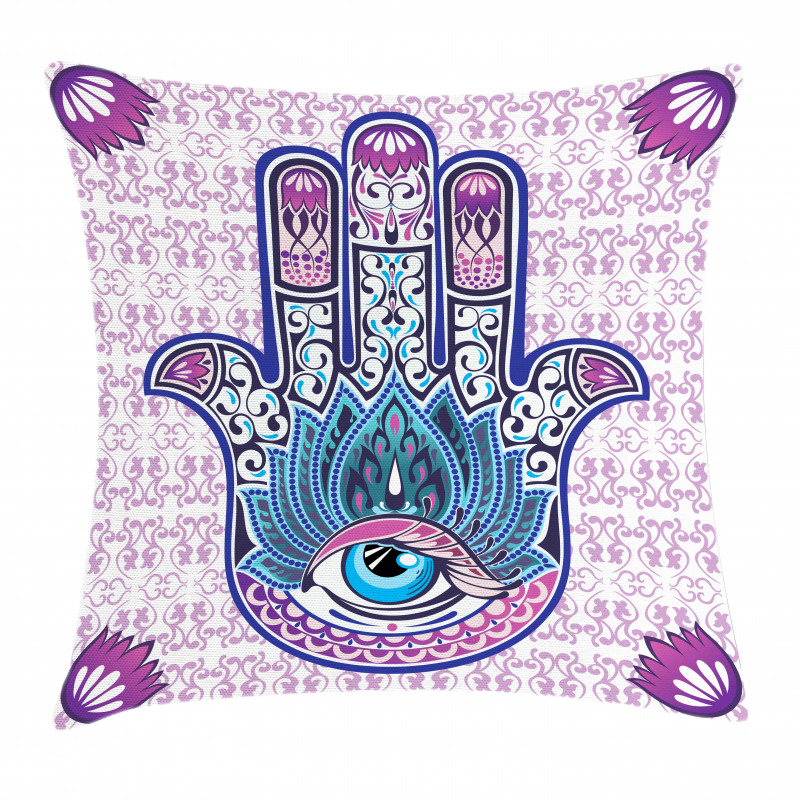 Oriental Mehndi Hand Pillow Cover