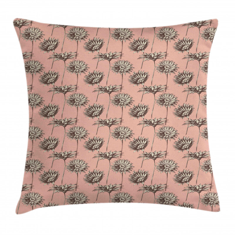 Dramatic Pink Gerbera Flower Pillow Cover
