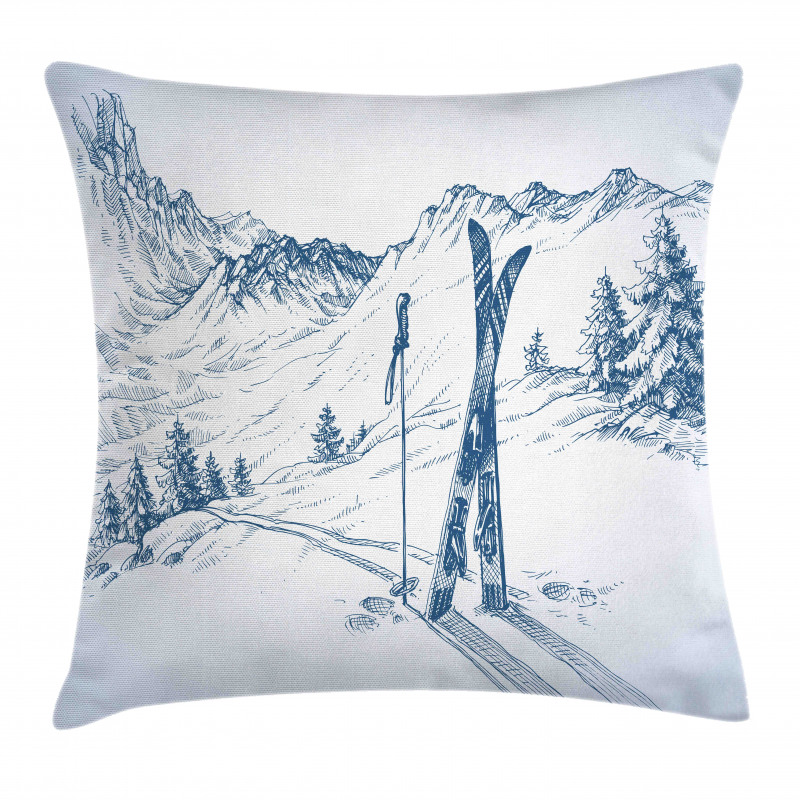 Landscape of Snowy Mountains Pillow Cover