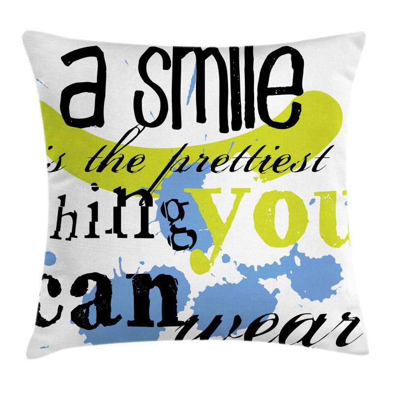 Uplifting Smile Happy Phrase Pillow Cover