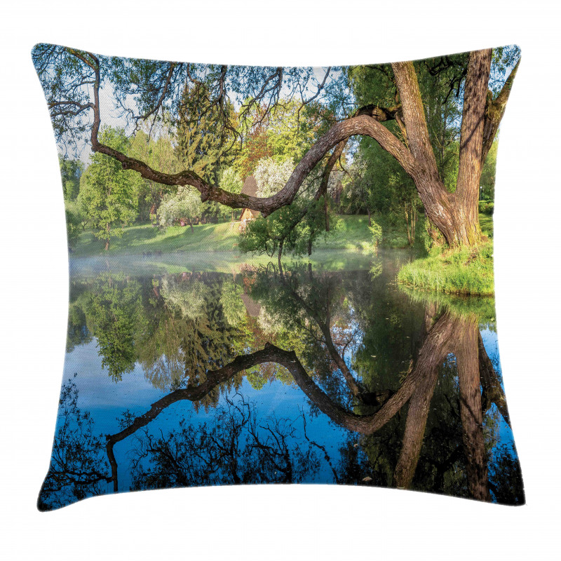 Foggy Scene over Water Pillow Cover