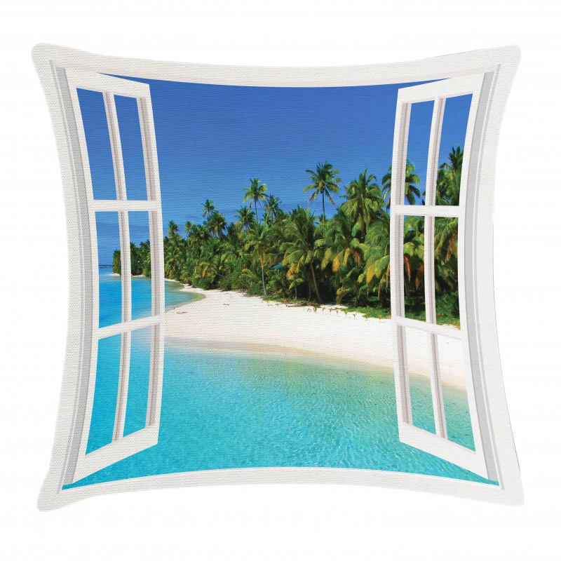 Paradise Island Palm Tree Pillow Cover