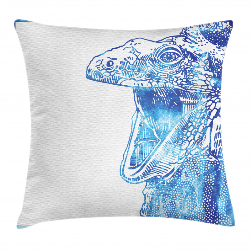 Watercolor Style Blue Animal Pillow Cover